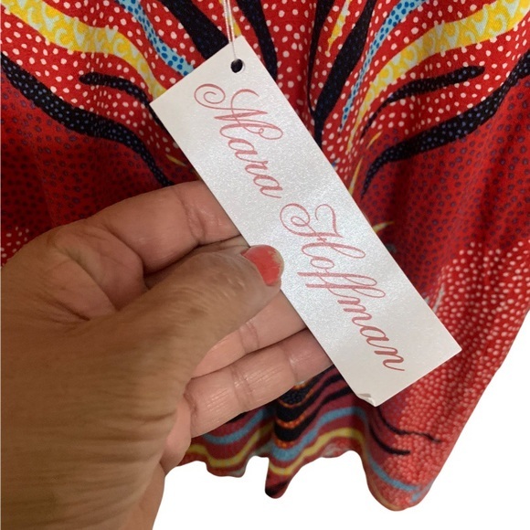 MARA HOFFMAN Scoop Back Mini Dress In Phoenix Red - Picture 7 of 9